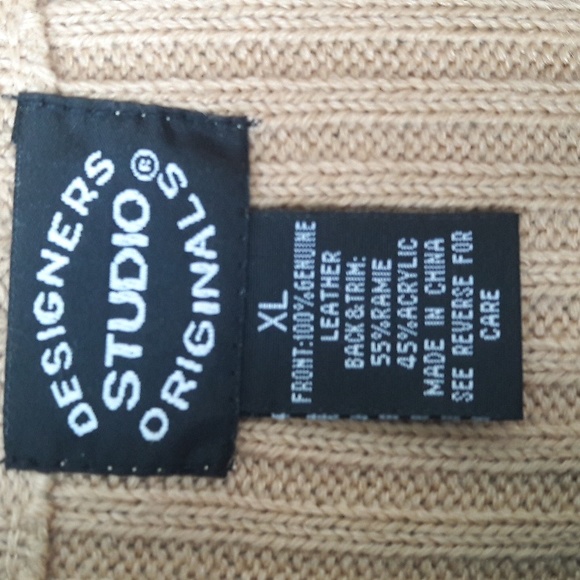 Vintage "Designers Studio Originals" Ladies Leather Patchwork Vest Size XL - Picture 3 of 7